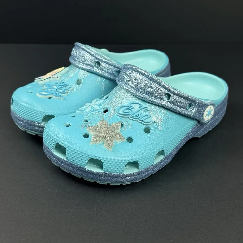 Crocs Kids Disney Frozen Elsa Classic Clogs J2 Multi New Without Box Charm